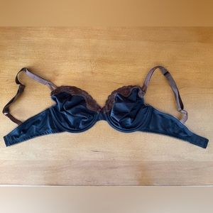 Whimsy black & brown lace bra